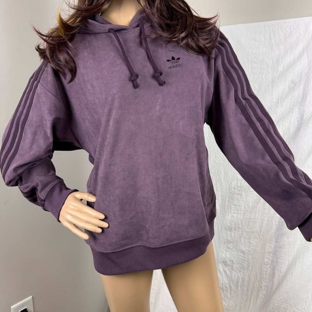 Adidas‎ Adicolor Classics Faux Suede Hoodie Women's Size XS UK6
